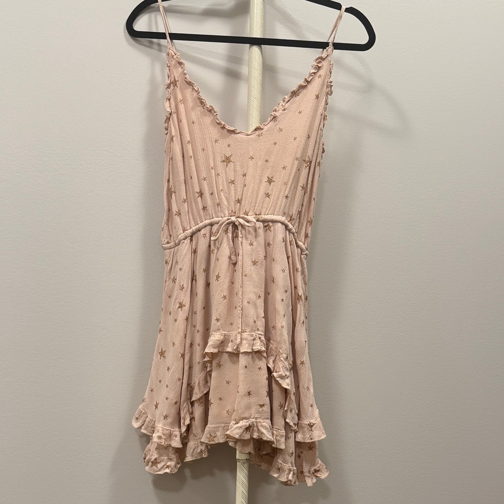 Angel Biba Starry Ruffle Dress in Blush
